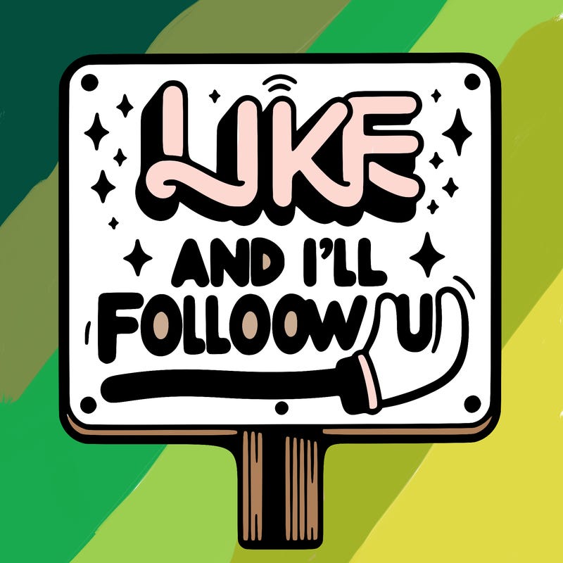 sighn that sais like and ill follow u
