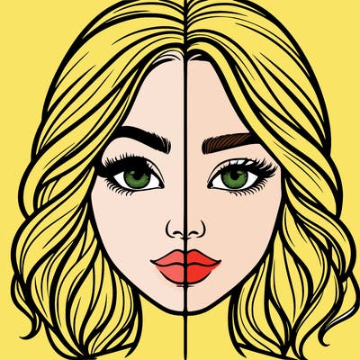 realistic girl split half