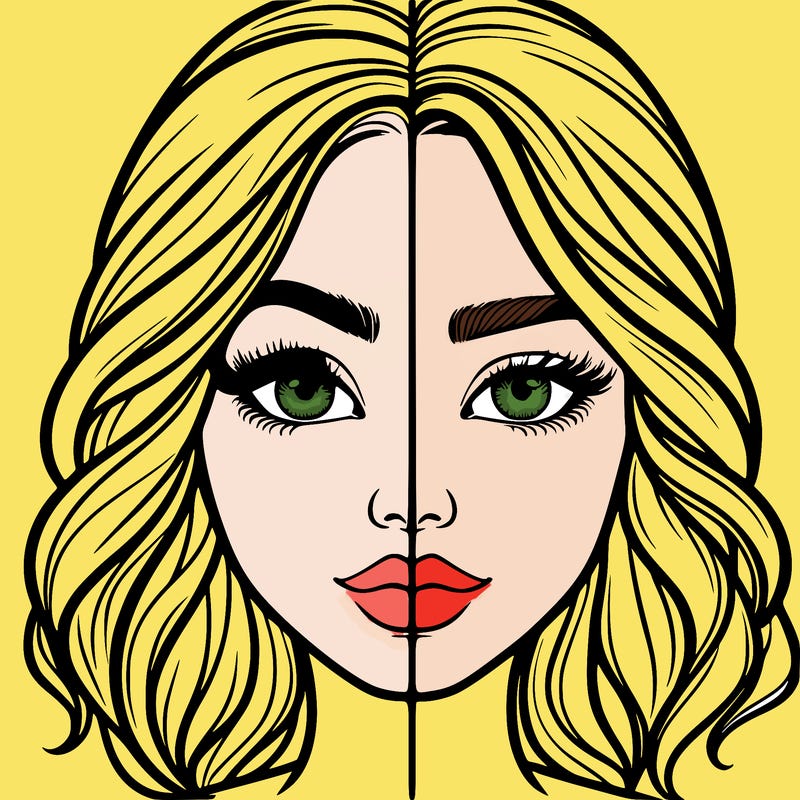 realistic girl split half