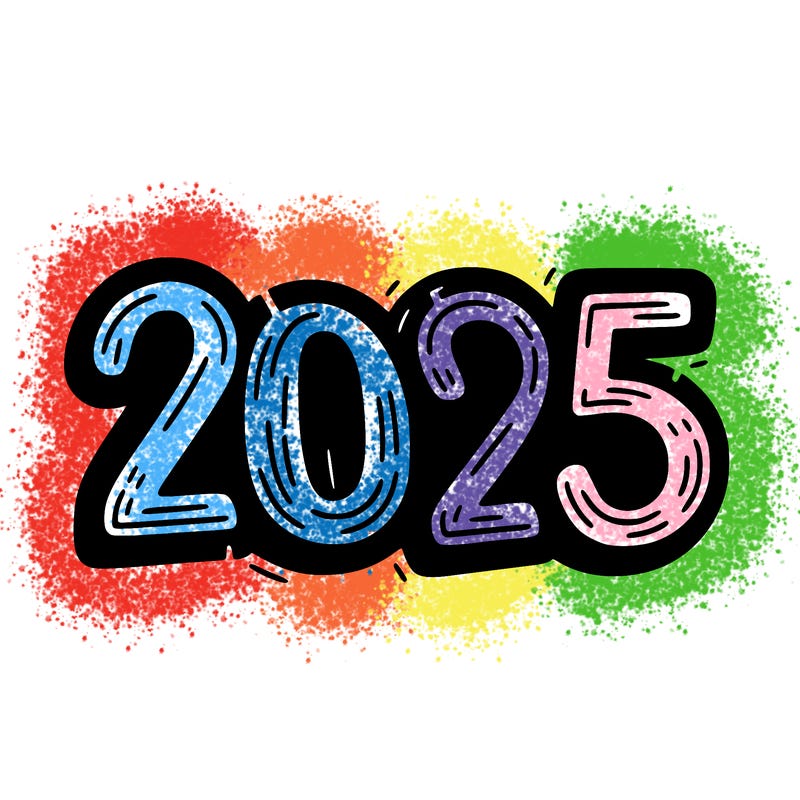 one line scrawled numbers sketch design “2025”