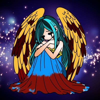 ethereal girl in grief, lonely and heartbroken