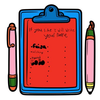 blank clip board with pen