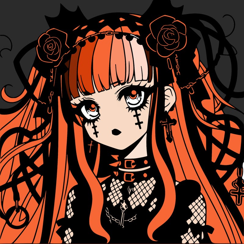 goth anime girl