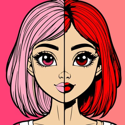 realistic girl in half