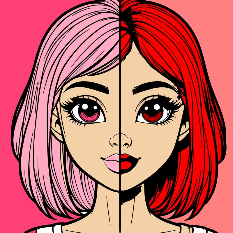 realistic girl in half