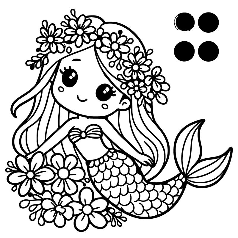 a mermaid with flowers