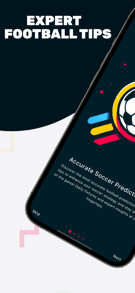 Expert Football Tips - Expert Football Tips Onboarding-Bildschirm mit Fußballball-Symbol und Text für genaue Fußballvorhersagen.