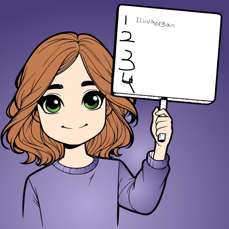 realistic girl holding up a sign