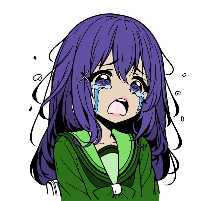 anime a girl crying