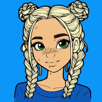 realistic girl with braids