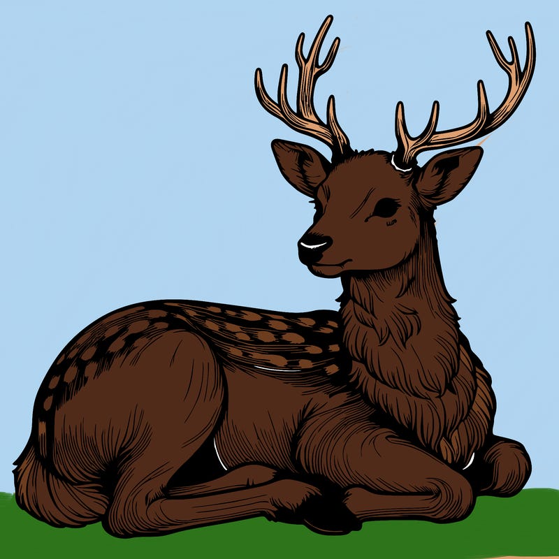 realistic deer with antlers