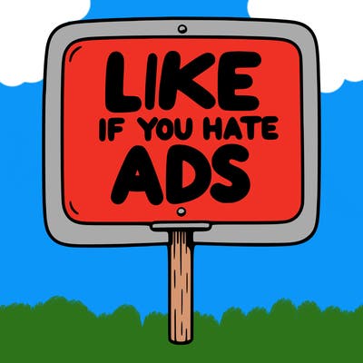a sign that says like if you hate ads