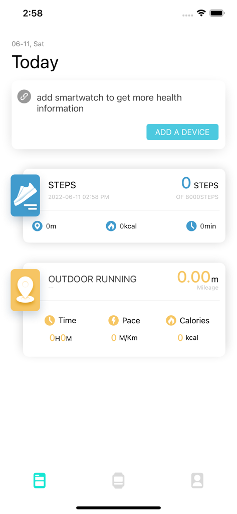 GoBoult (Formerly Boult) Fit - GoBoult Fit mobile app dashboard displaying tracking cards for steps and outdoor running activity