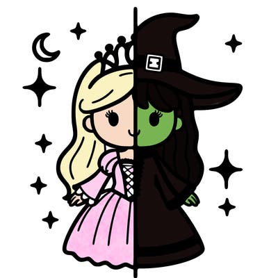 split princess and witch
