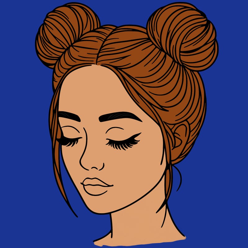 woman with hair buns