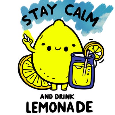 stay calm and drink lemonade