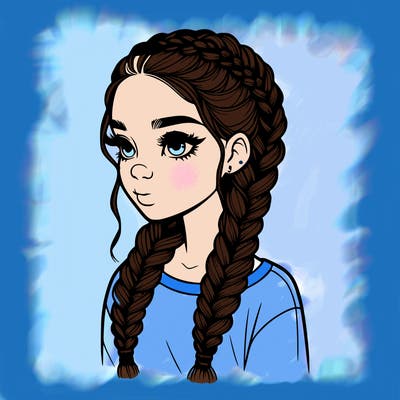 realistic girl with braids