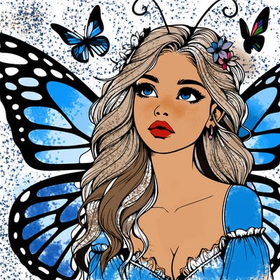 butterfly fairy realistic girl