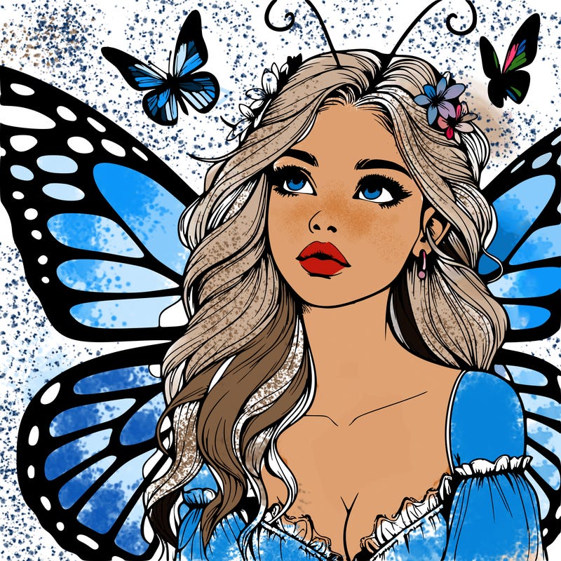 butterfly fairy realistic girl