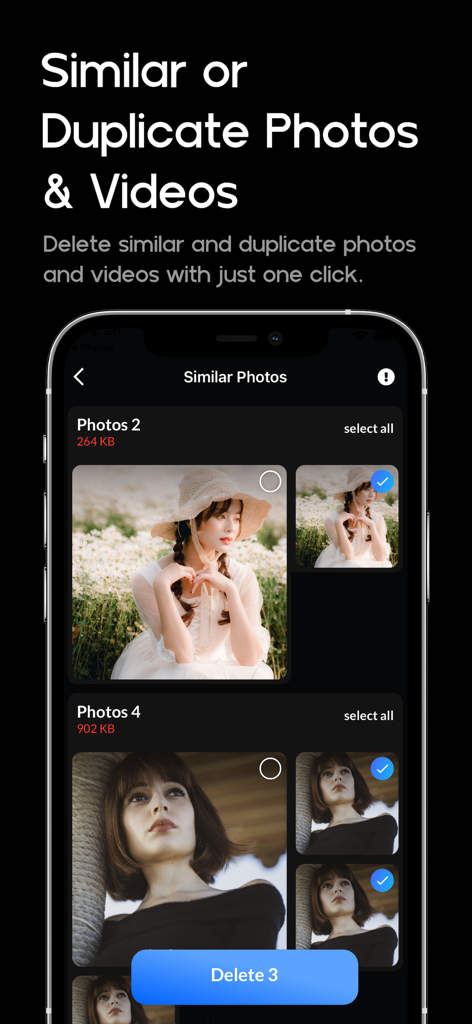 Easy Phone Cleaner Master - Easy Phone Cleaner Master app interface showing the duplicate and similar photo removal feature to save phone storage