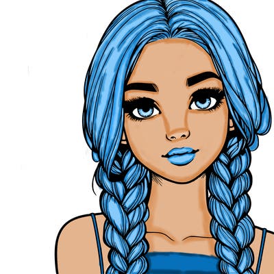 realistic girl with braids