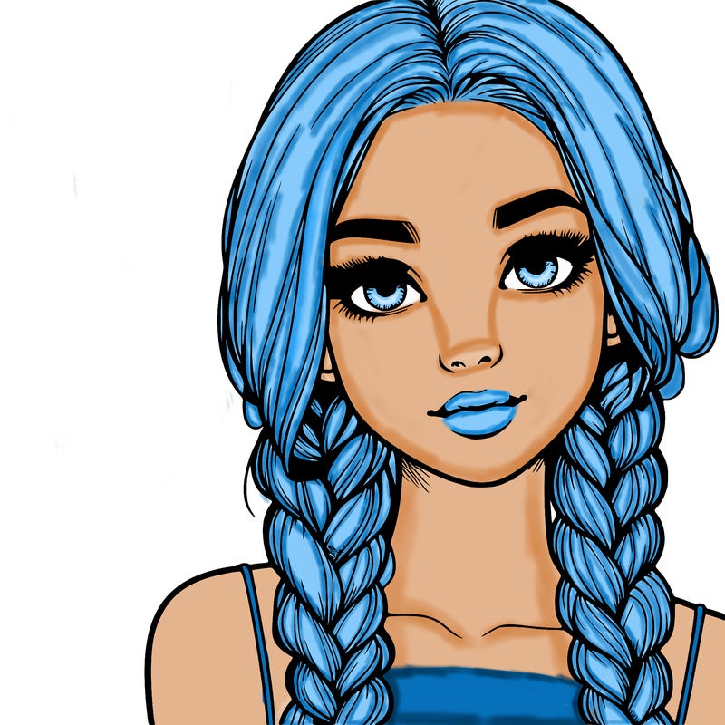 realistic girl with braids