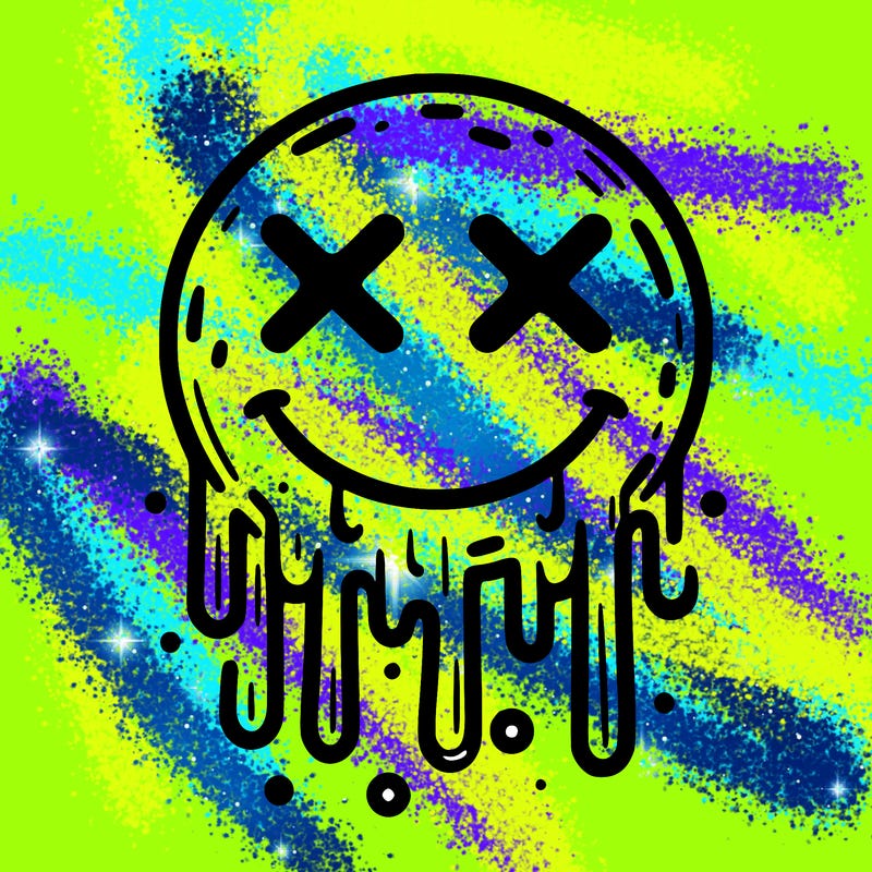 drippy smiley with x eyes
