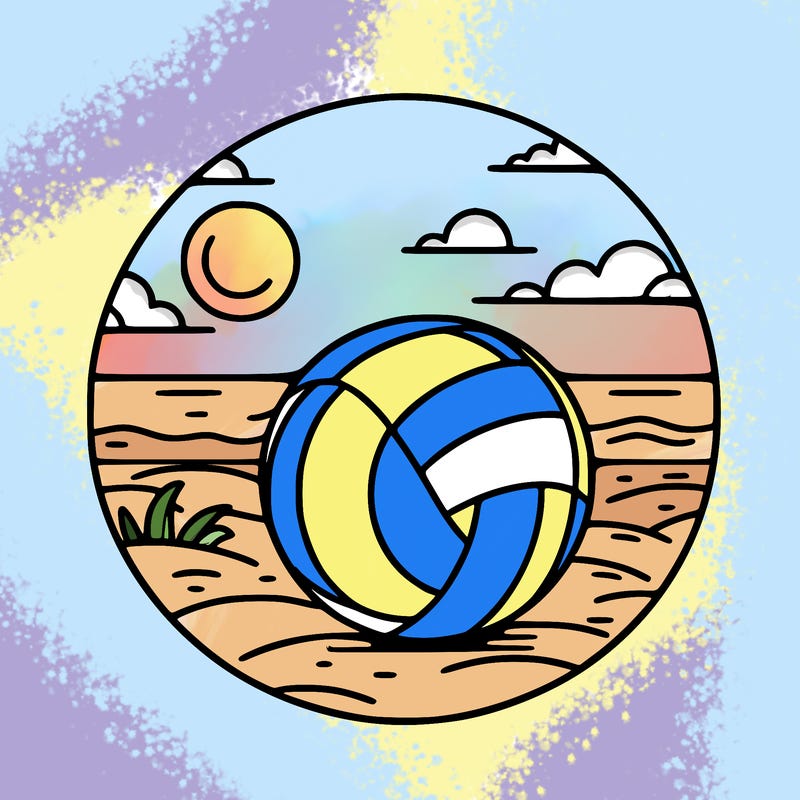 volleyball on a beach