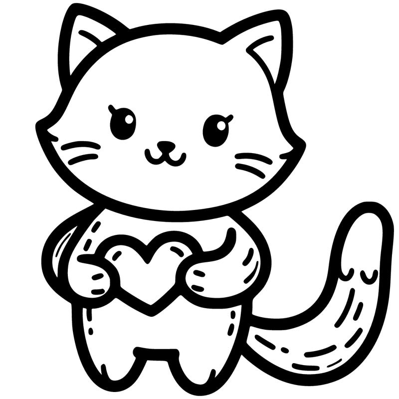 cat holding hart