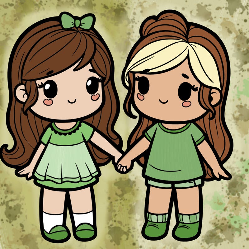 a girl and girl holding hands