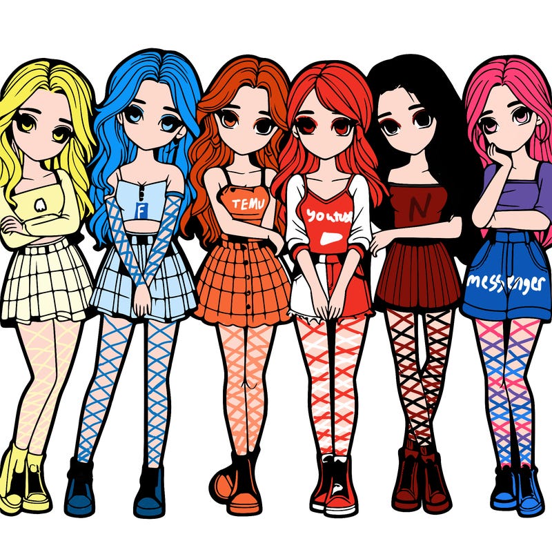 a group of girls realistic