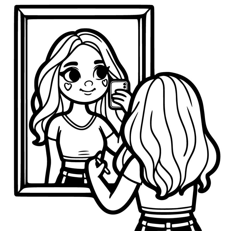girl taking a mirror selfie