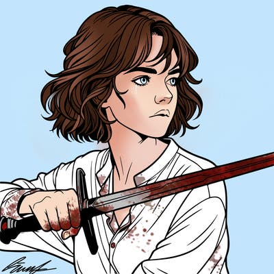 realistic girl with a sword