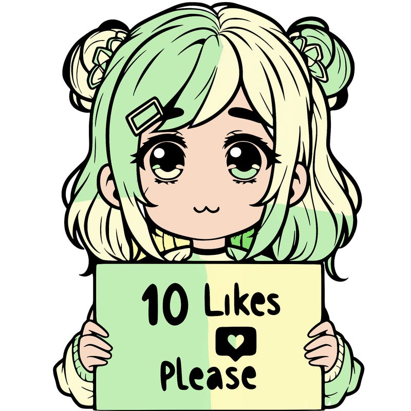 a girl with a sign saying 10 likes please
