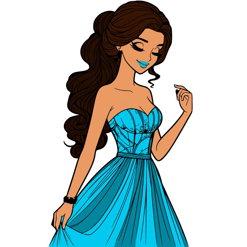 a realistic woman wearing an elegant dress