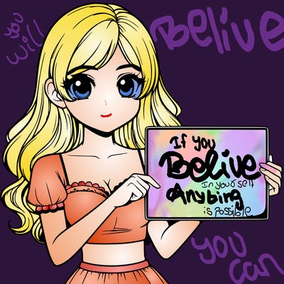 realistic pretty girl holding blank sign