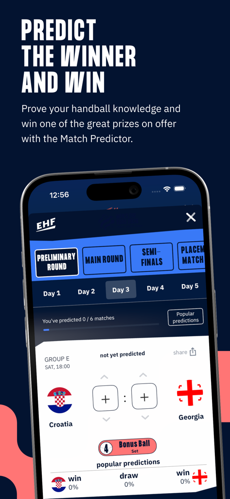Home of Handball - Home of Handball app Match Predictor feature for predicting game outcomes