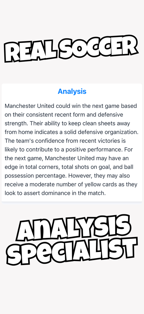 AI Soccer Insights Football IQ - AI-generated soccer match analysis for Manchester United highlighting team form and statistical insights