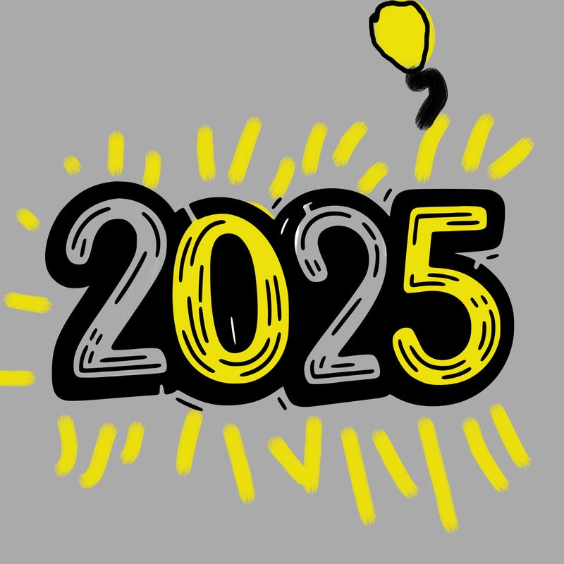 one line scrawled numbers sketch design “2025”