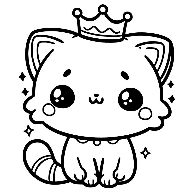 cute cat wearing crown