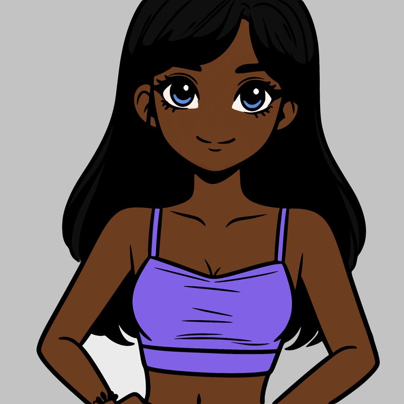 a 13 year old girl with brown hair in a crop top