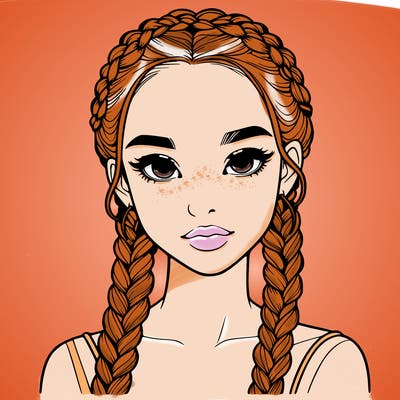 realistic girl with braids