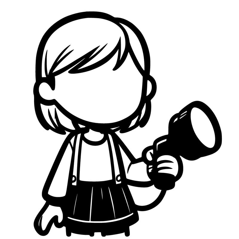 faceless girl holding a flashlight