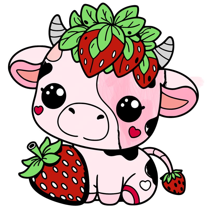 cute strawberry cow