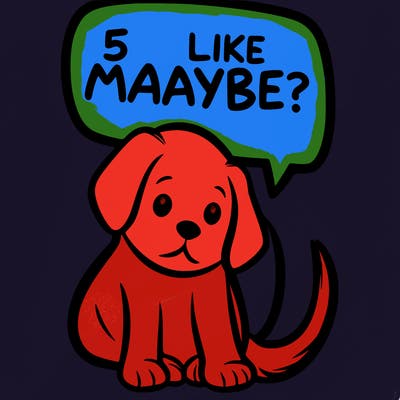 a puppy that says 5 like maybe