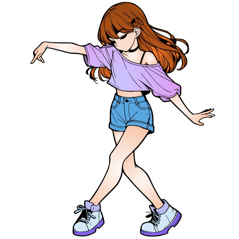 realistic girl danceing
