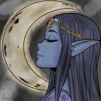 a realistic moon elf
