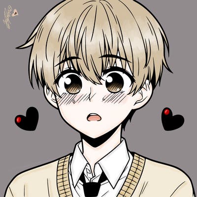 manga boy blushing