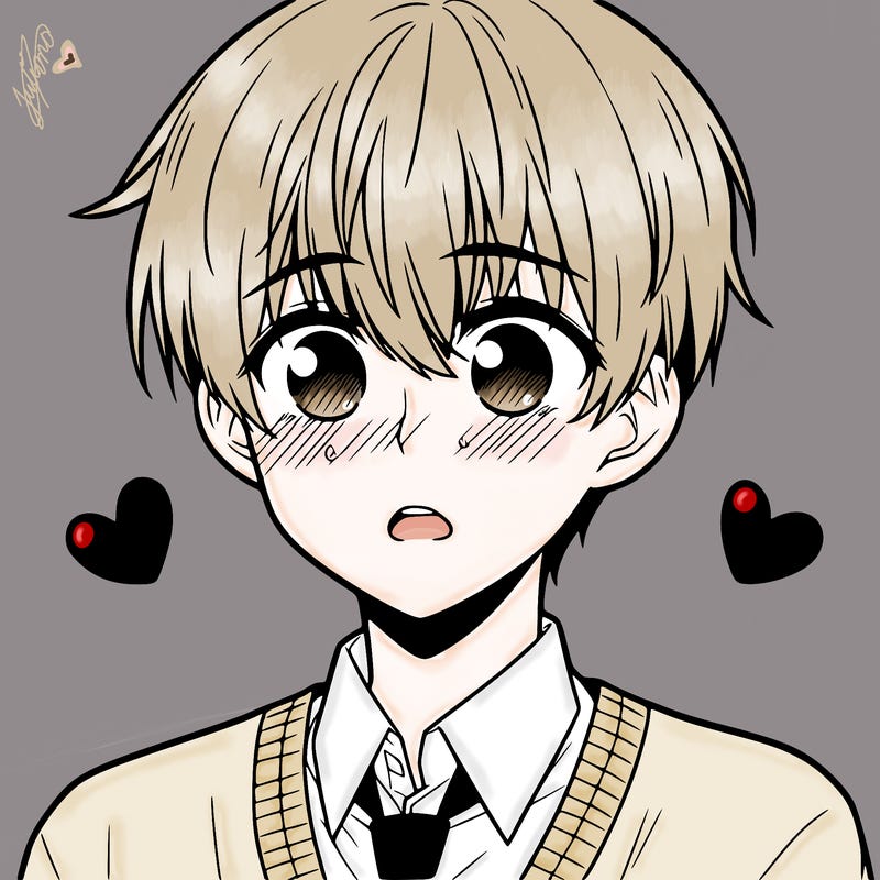 manga boy blushing