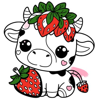 cute strawberry cow